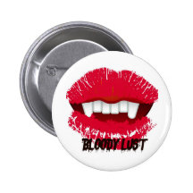 BLOODY LUST VAMP LIPS PRINT PINBACK BUTTONS