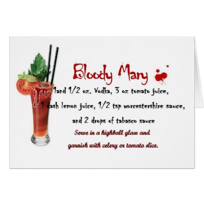 Bloody Mary Drink Recipe Greeting Card by VampOut