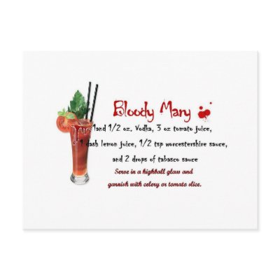 Bloody Mary Drink Recipe Post Card by VampOut