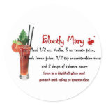 Bloody Mary Drink Recipe Round Sticker