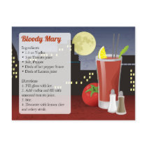 Bloody Mary Recipe Card Postcards