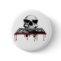 Bloody Skull Pinback Button