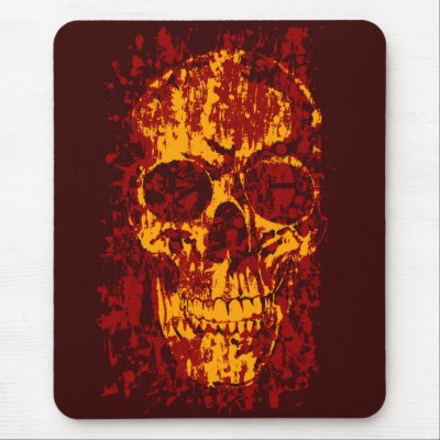 bloody skulls mouse mats by Olesha