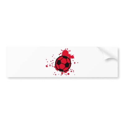Bloody soccer ball bumper stickers by Tomaniac