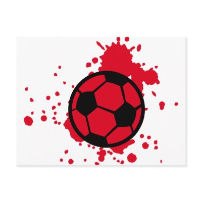 Bloody soccer ball postcard by Tomaniac
