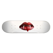 Bloody Vampire Red Lipstick Lips Skate Board