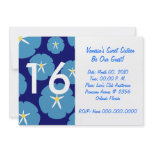 Blooming Blue Sweet Sixteen Invitation-Customise