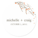 Blooming Branches Favour Stickers - Orange