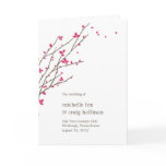 Blooming Branches Wedding Program Card - Fuchsia