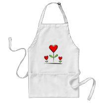 Blooming Hearts Flowers Love Heart Aprons