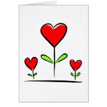 Blooming Hearts Flowers Love Heart Cards