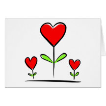 Blooming Hearts Flowers Love Heart Greeting Card