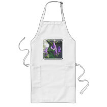 Blooming Purple Delphinium Long Apron