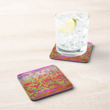 blooming roses art coaster