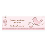Blossom Pink Trendy Bird Favour Tag Business Cards