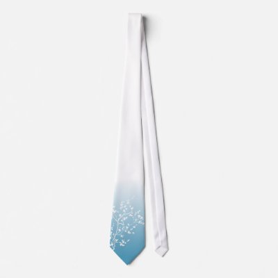 Blossom white neck tie by TheArtfulFlogger