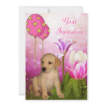 Blossoms Balloons & Labrador Puppy Event invitations