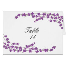 Blossoms Table Seating Card - Purple Blossoms