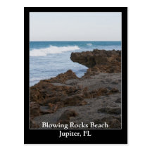 Blowing Rocks Beach Jupiter, FL Post Card