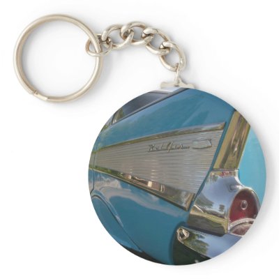 blue 1957 Chevy Keychains by Kathleens