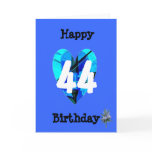 Blue 44th Age Birthday Card