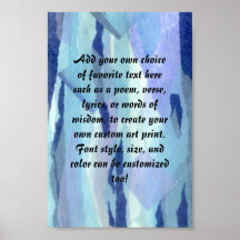 Blue Abstract Collage Background to Customise Print