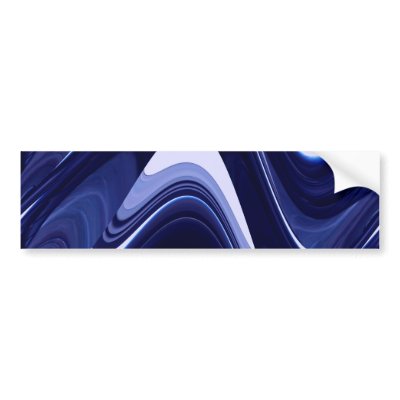 Blue Abstract Contemporary Modern Art Bumper Stickers by made_in_atlantis