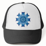 Blue abstract flower design hats