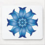 Blue abstract flower design mouse mats