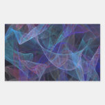 Blue Abstract Fractal Rectangle Sticker