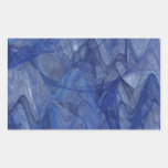 Blue Abstract Fractal Rectangle Sticker