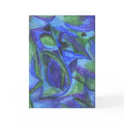 BLUE ABSTRACT greeting card by ineedapeergroup