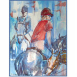 Blue Abstract Horse and Rider Watercolor Art photo sculptures