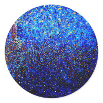 Blue Abstract Lighthouse Paint Splatter Painting Sticker