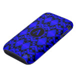 blue abstract pattern monogram iPhone 3G/3GS case Iphone 3 Tough Cover