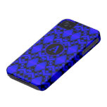blue abstract pattern monogram iPhone 4/4S case Iphone 4 Covers