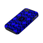 blue abstract pattern monogram iPhone 4 case