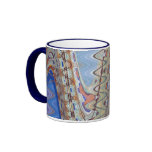 blue abstract waves coffee mug