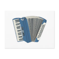blue accordian post card