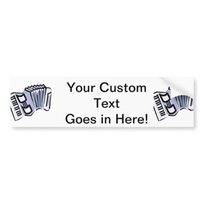Blue accordion graphic image design, music bumper stickers by MusicianEvents
