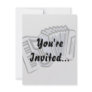 Blue accordion graphic image design, music personalized invite