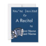 Blue accordion graphic image design, music custom invitations