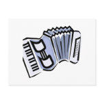 Blue accordion graphic image design, music post card