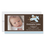 Blue Aeroplane Baby Boy Birth Annoucement photo cards