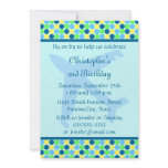 Blue Aeroplane dots boys Birthday Party Invitation