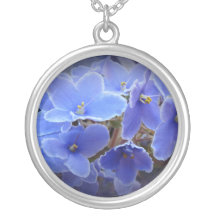 Blue African Violets Custom Necklace