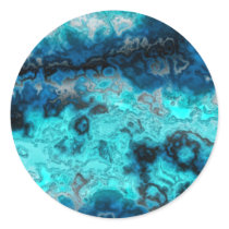 Blue Agate Round Stickers