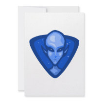 Blue Alien Logo Personalized Invite