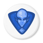 Blue Alien Logo Refrigerator Magnet