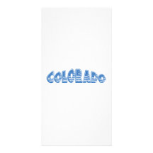 Blue American Flag Colorado Personalized Photo Card